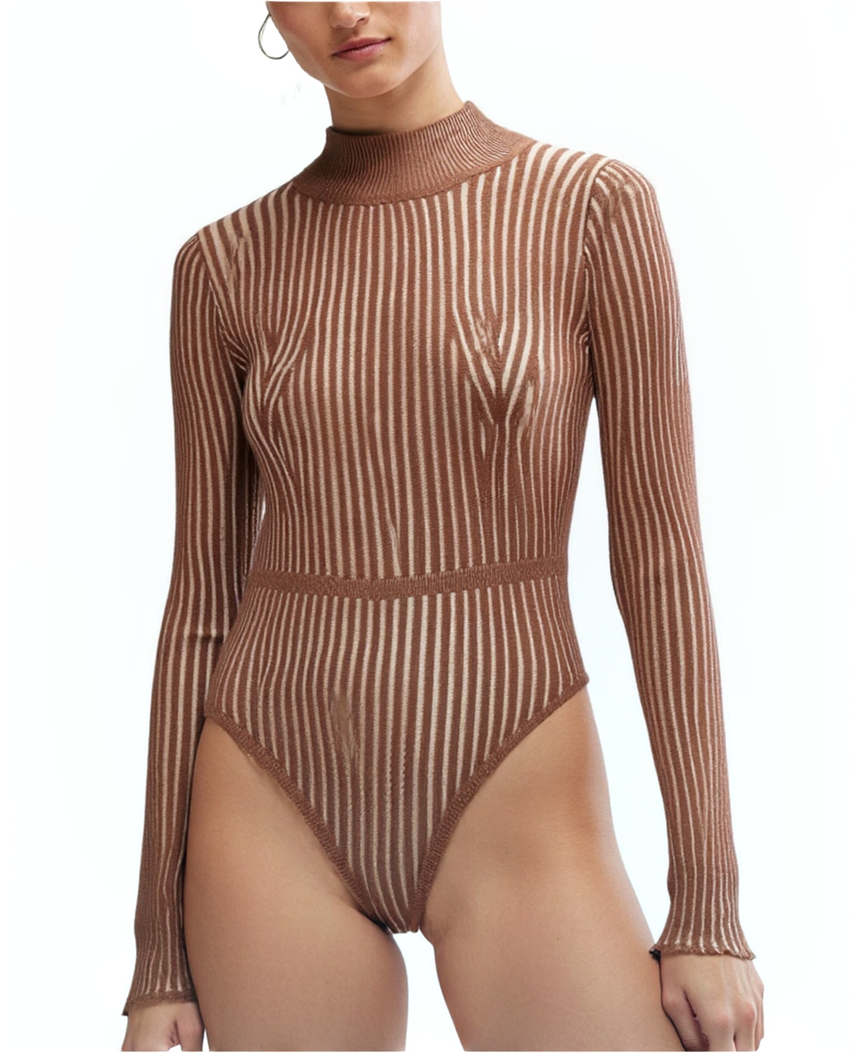 BUST DETAIL HIGH NECK BODYSUIT